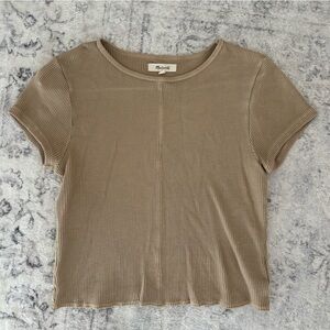 Madewell Neutral Waffle Knit Top